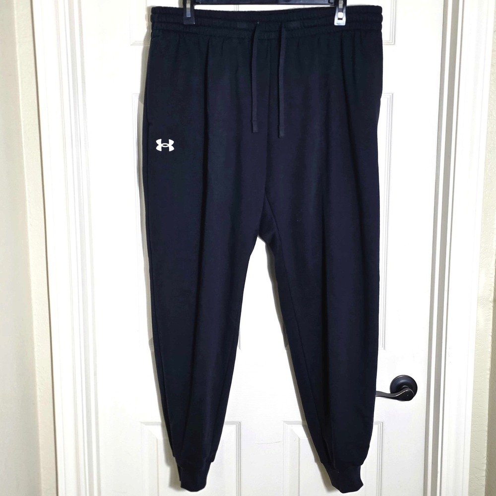 Under Armour UA Rival Fleece Joggers Sweatpants Men's 2XLT Black NWT 1379774-001